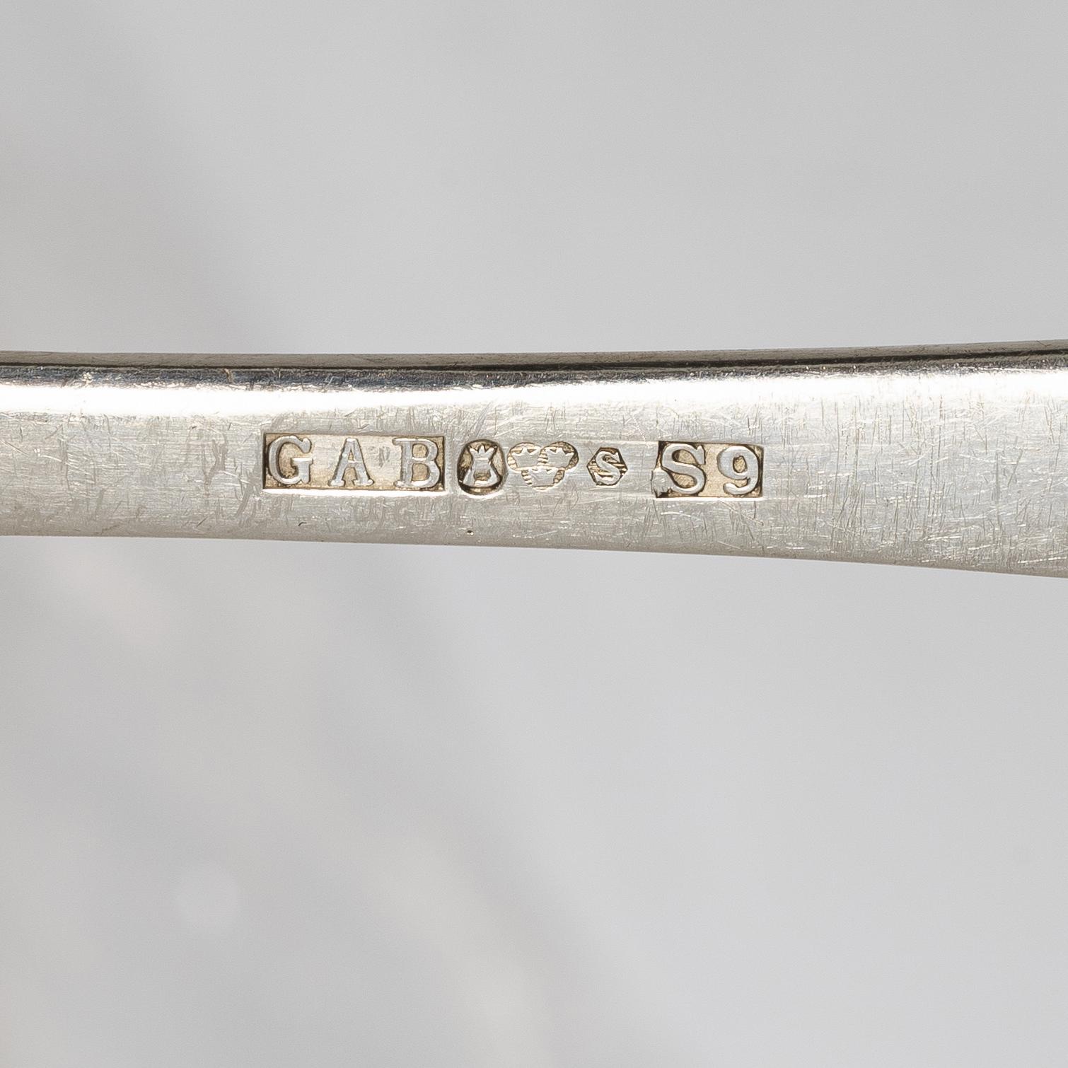 Jacob Ängman, A Swedish silver cutlery set, "Rosenholm", GAB, Stockholm and Eskilstuna, including year mark 1981 (56 pieces).