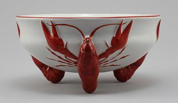 KRÄFTSKÅL, flintgods, Rörstrand, tidigt 1900-tal.