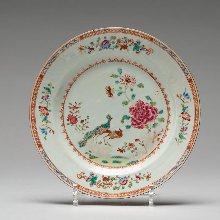 Seven 'Double Peacock' dishes, Qing dynasty, Qianlong (1736-95).