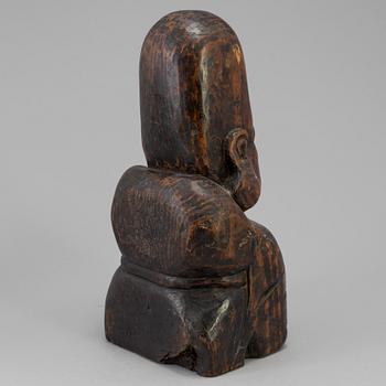 A wooden scultpure of a lohan, China, 20th Century.