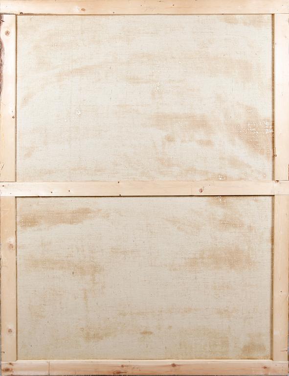 VÄGGFÄLT, 2 st, olja på duk, 1900-talets mitt.