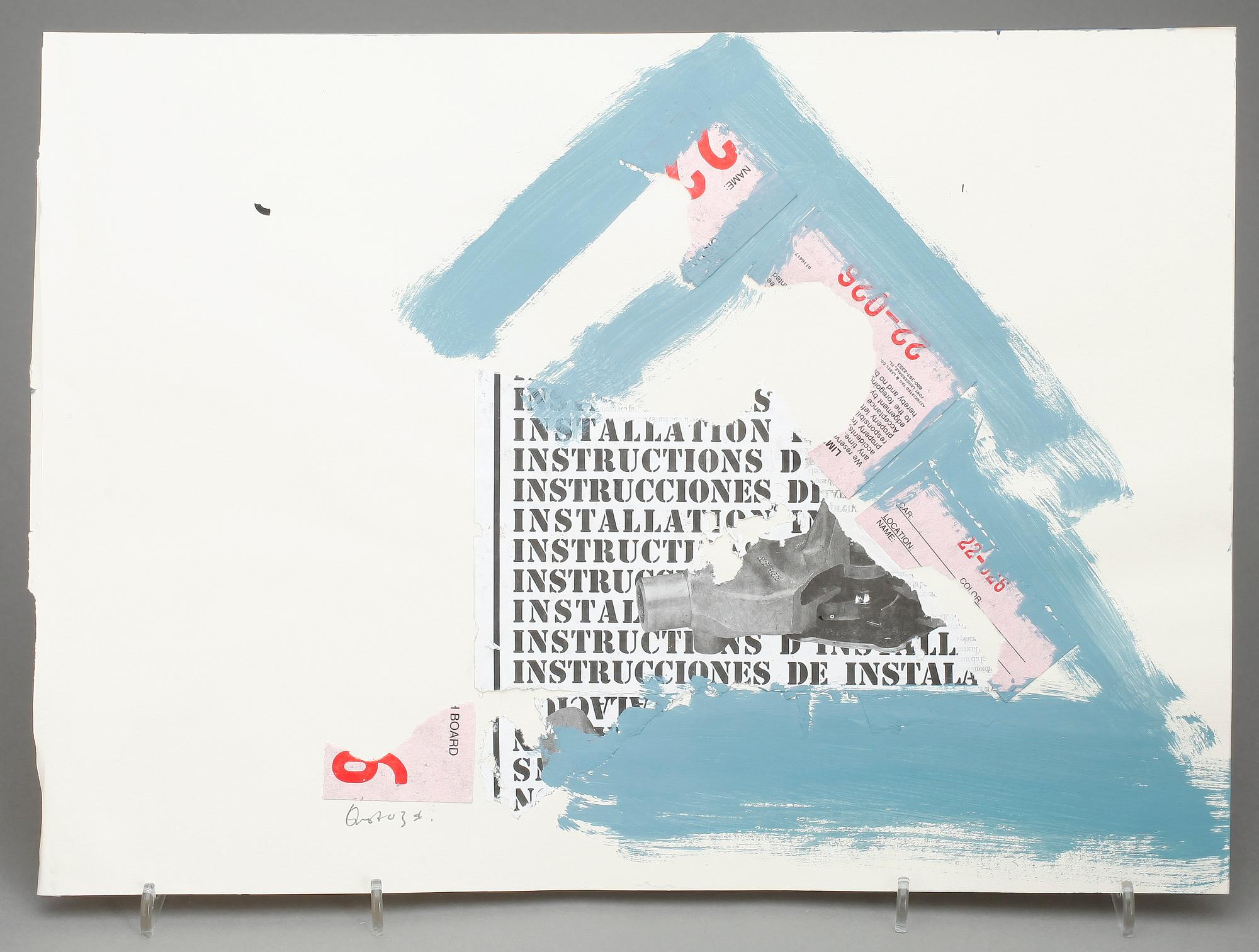PATRIK QVIST, blandteknik med collage. Signerad.