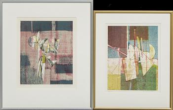 Anders Österlin, 2 signed and numbered colour lithgraphs 72/165 and 183/210.