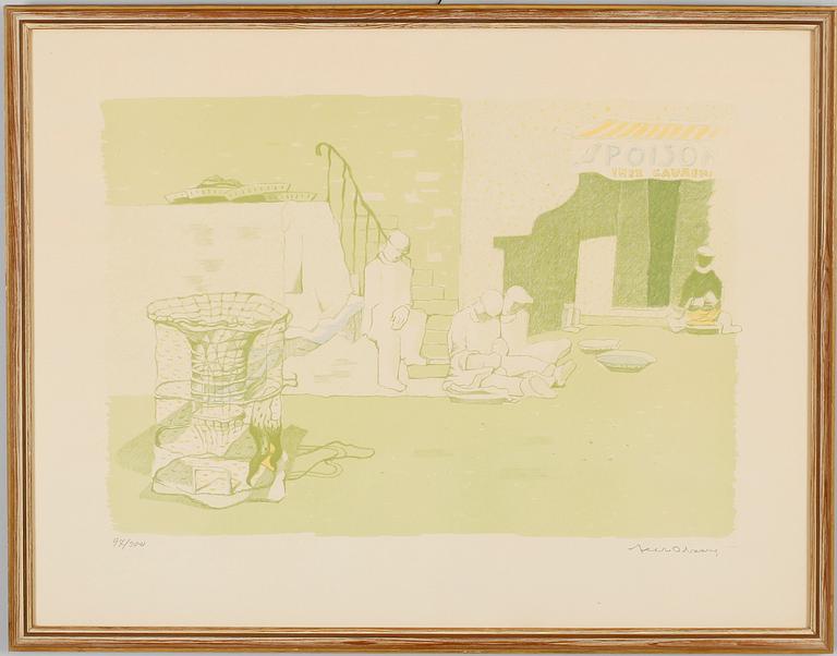 HALMSTADGRUPPEN, 5 st, färglitografier, sign, numr 97/300. 1953.