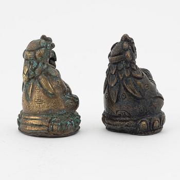 Two sculptures of mythical creatures, Tibet, early 20th Century.