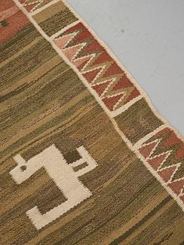 Barbro Nilsson, Matto,"Slottet", flat weave, ca 280-282 x 295,5-309,5 cm, designed by Barbro Nilsson, unsigned.