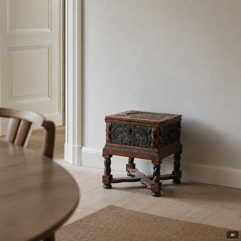 Barock, A chest, 18th century, on a later stand.
