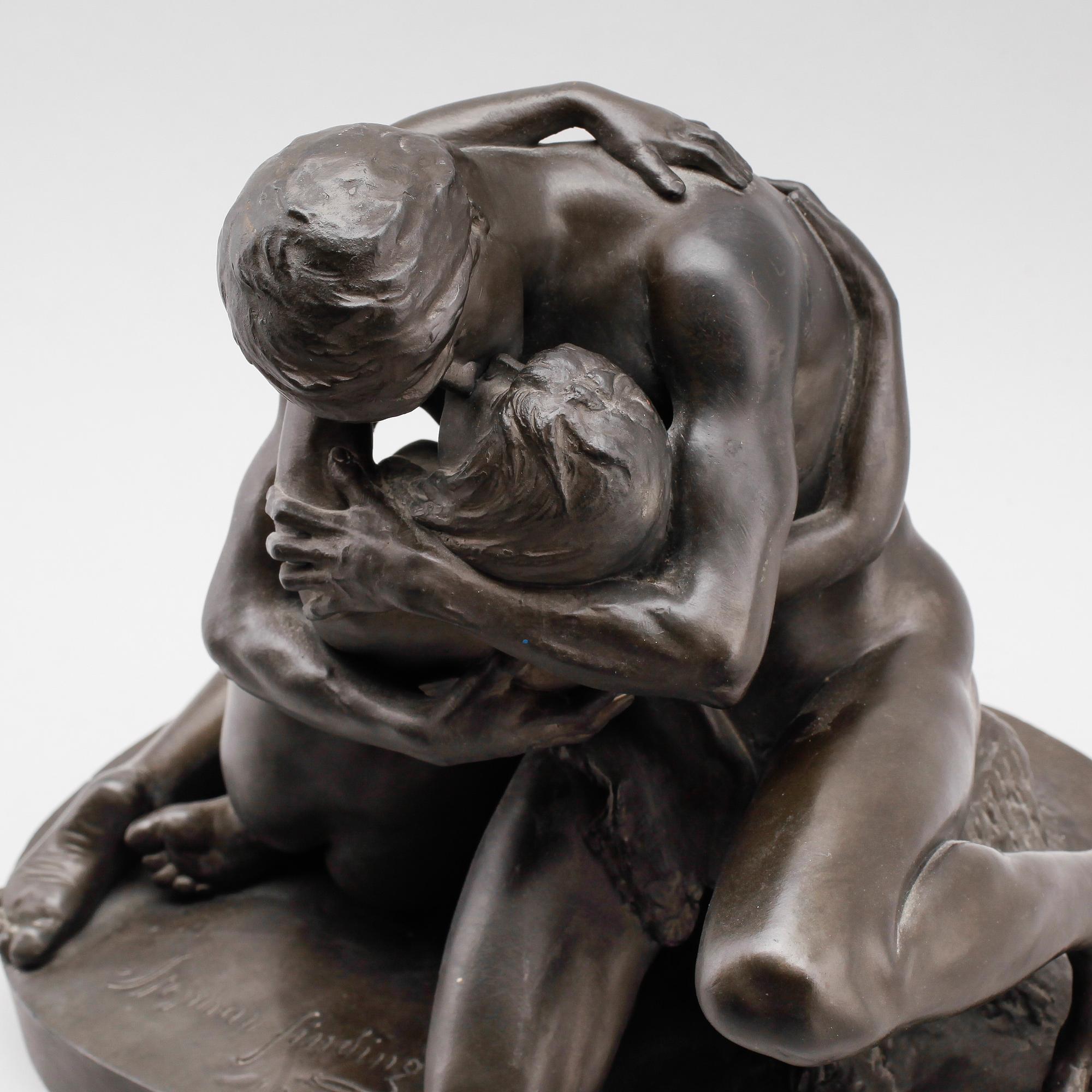 STEPHAN SINDING, efter, skulptur, basalt, signerad och daterad 1889, 1900-tal.