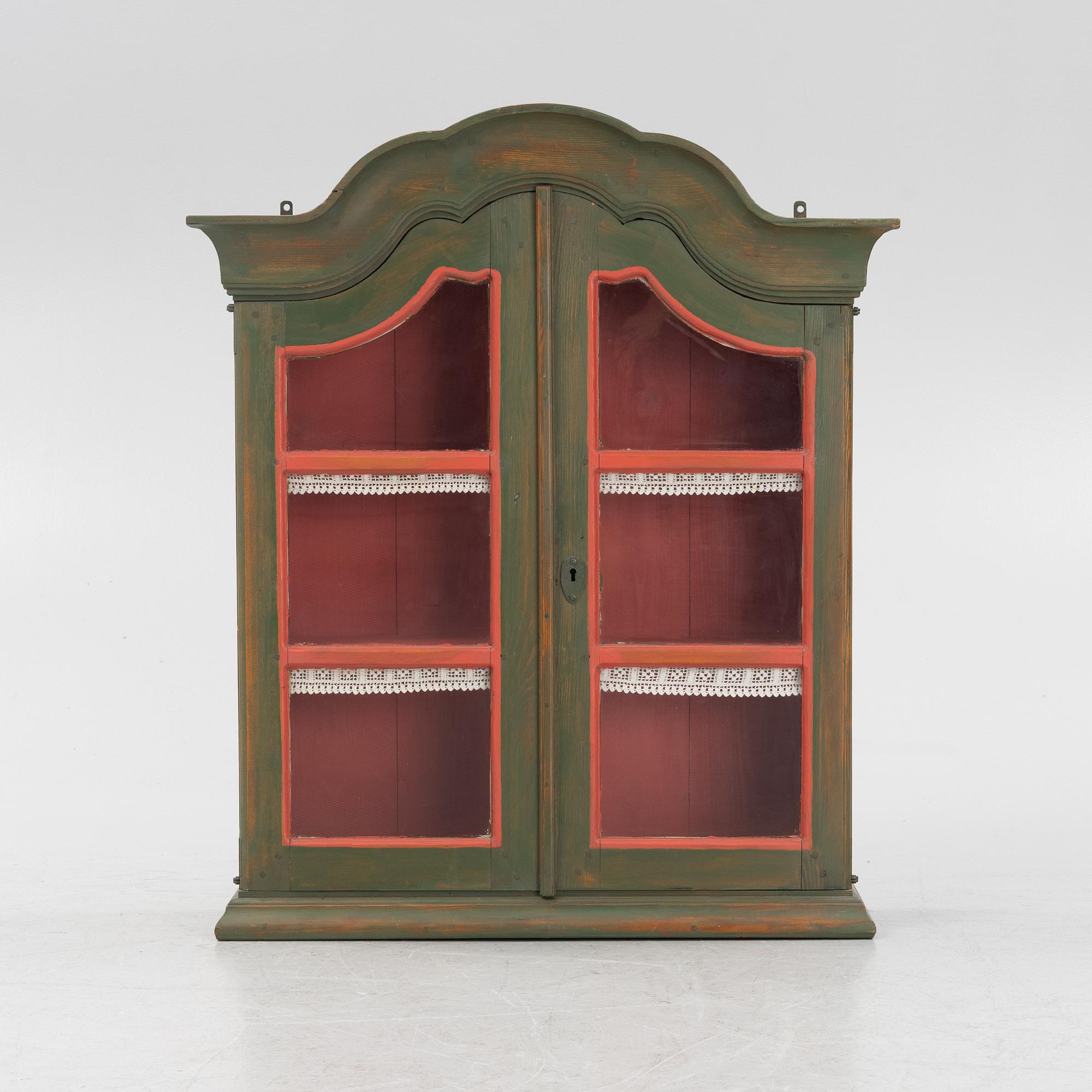 A painted wall cabinet. 19th/20th Century.