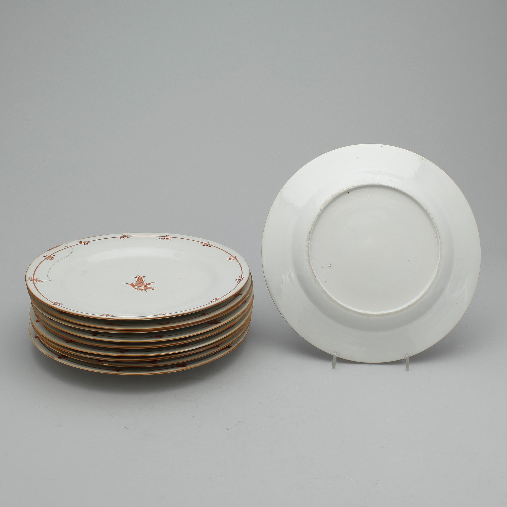TALLRIKAR, 10st, porslin, Kina, 1800-talets första hälft.