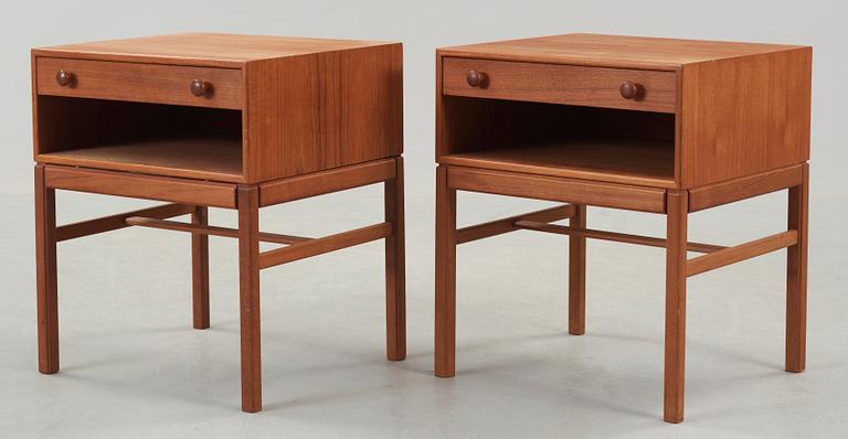 SÄNGBORD / HALLBORD, ett par, Tingströms, 1950-tal.