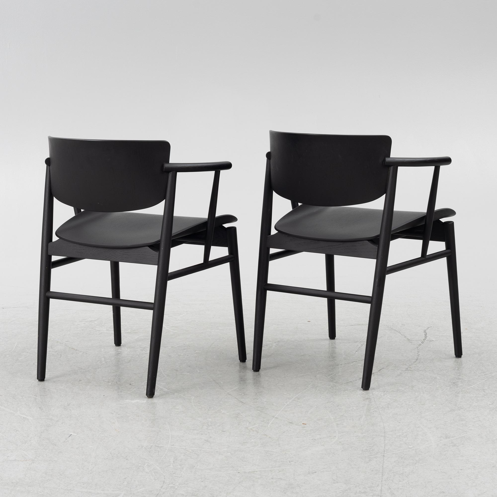 Oki Sato/Nendo, a pair of "No. 1" armchairs, Republic of Fritz Hansen, 2019.