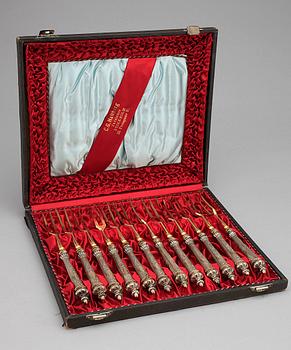 GAFFLAR, 12 st, silver, troligen 1800-tal.