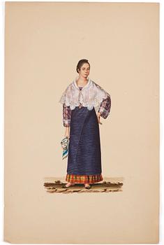 997. Justiniano Asunción Tillskrivna, Folk/dräktskildringar från Manilla, Philipinerna.
