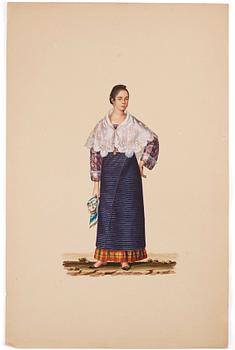 Justiniano Asunción Attributed to, Studies of the people of Manilla, Philippines.