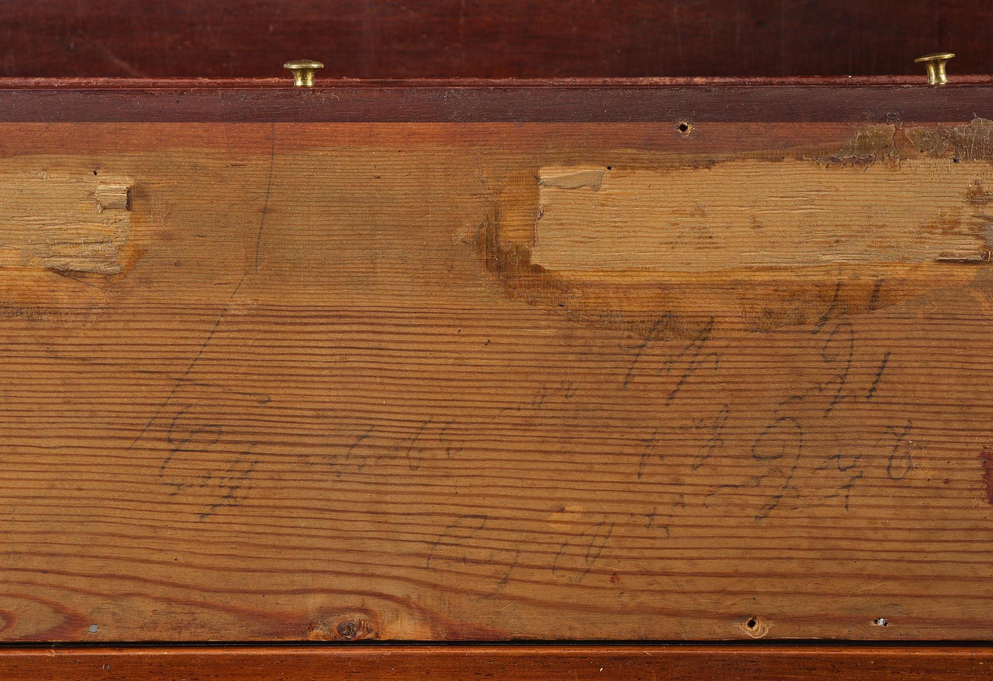 A late Gustavian mahogany column-cabinet, Stockholm, circa 1800.