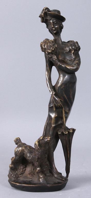 FIGURIN, patinerad metall, 1900/2000-tal.