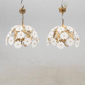 Ceiling lamps, a pair from the late 20th/early 21st century.