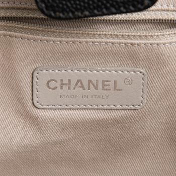 CHANEL, A Large Black Leather Shopping Bag.