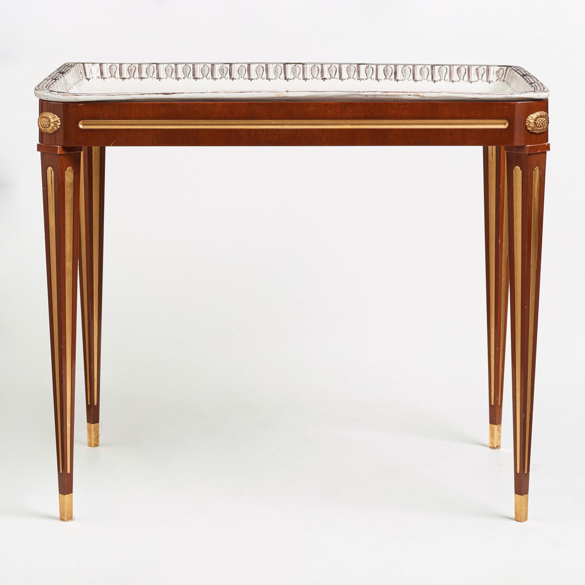 A Gustavian 18th century faience tea table.