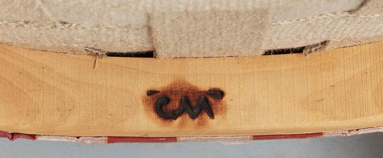 KARMSTOLAR, ett par, "Lata Greven", Carl Malmsten, Åfors Möbelfabrik, 1900-talets mitt.