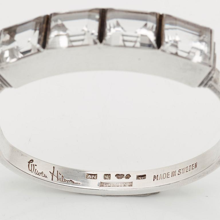 Wiwen Nilsson, armband, Lund 1939, sterling med bergkristall.