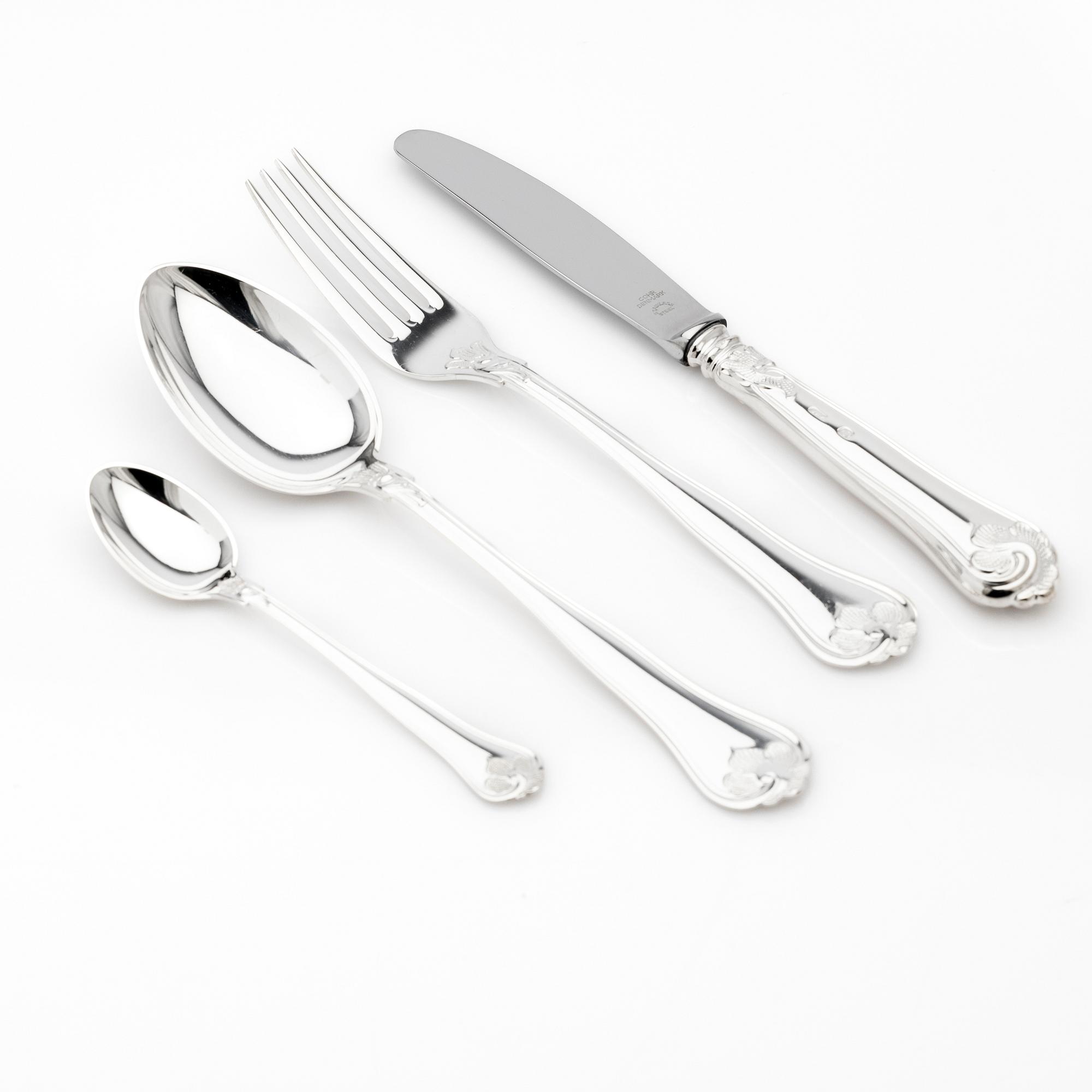 Bestickuppsättning, 42 delar, silver, modell "Sachsisk", Cohr, Danmark, 1980-tal.