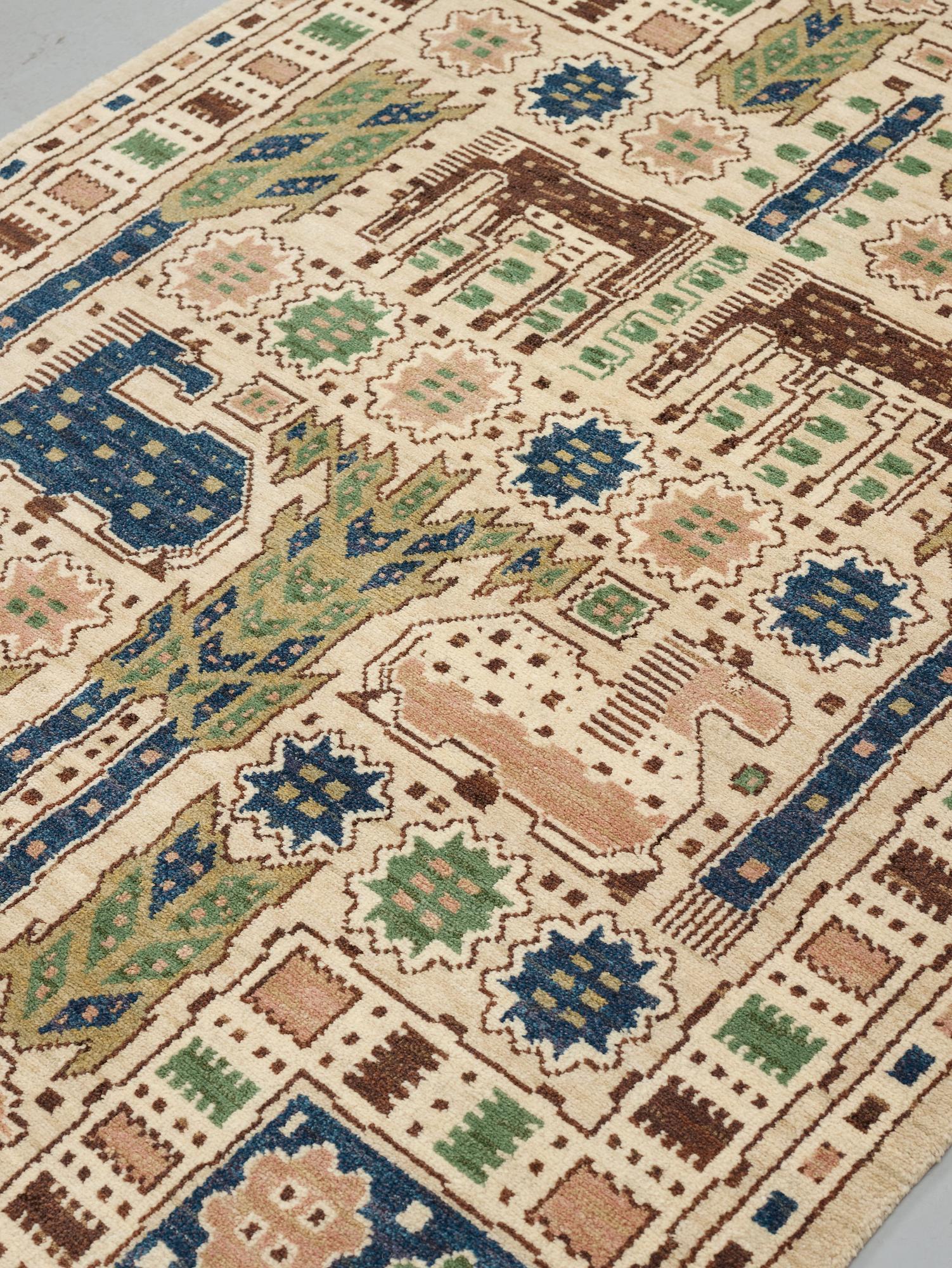 Märta Måås-Fjetterström, A CARPET, "Hästhagen", knotted pile, ca 246 x 165 cm, signed AB MMF.