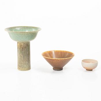 Sven Wejsfelt, vaser, 3 st, och skålar, 3 st, unika, stengods, Gustavsbergs Studio 1986-93.