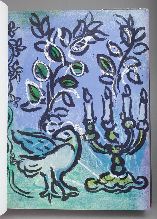 MARC CHAGALL, bok, "The Jerusalem Windows", med två litografier, Utgiven av Andre Sauret, Monaco 1962.