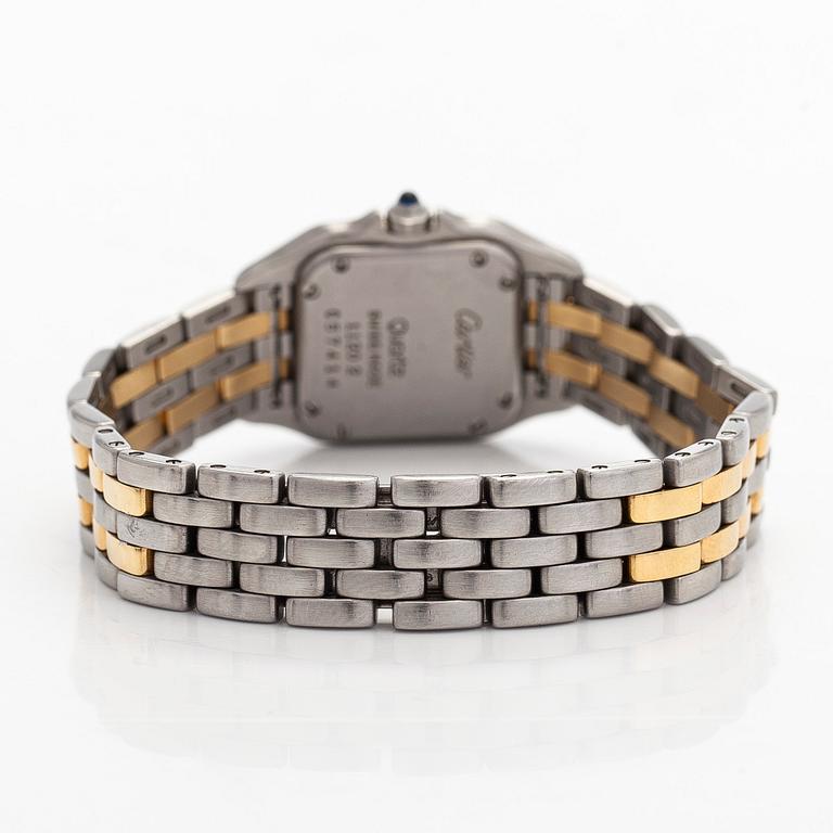 Cartier, ”Panthère”, rannekello, 21 x 21 mm, kultaa/terästä, kvartsi.