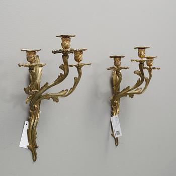 APPLIQUER, ett par, rokokostil, 1800-tal.