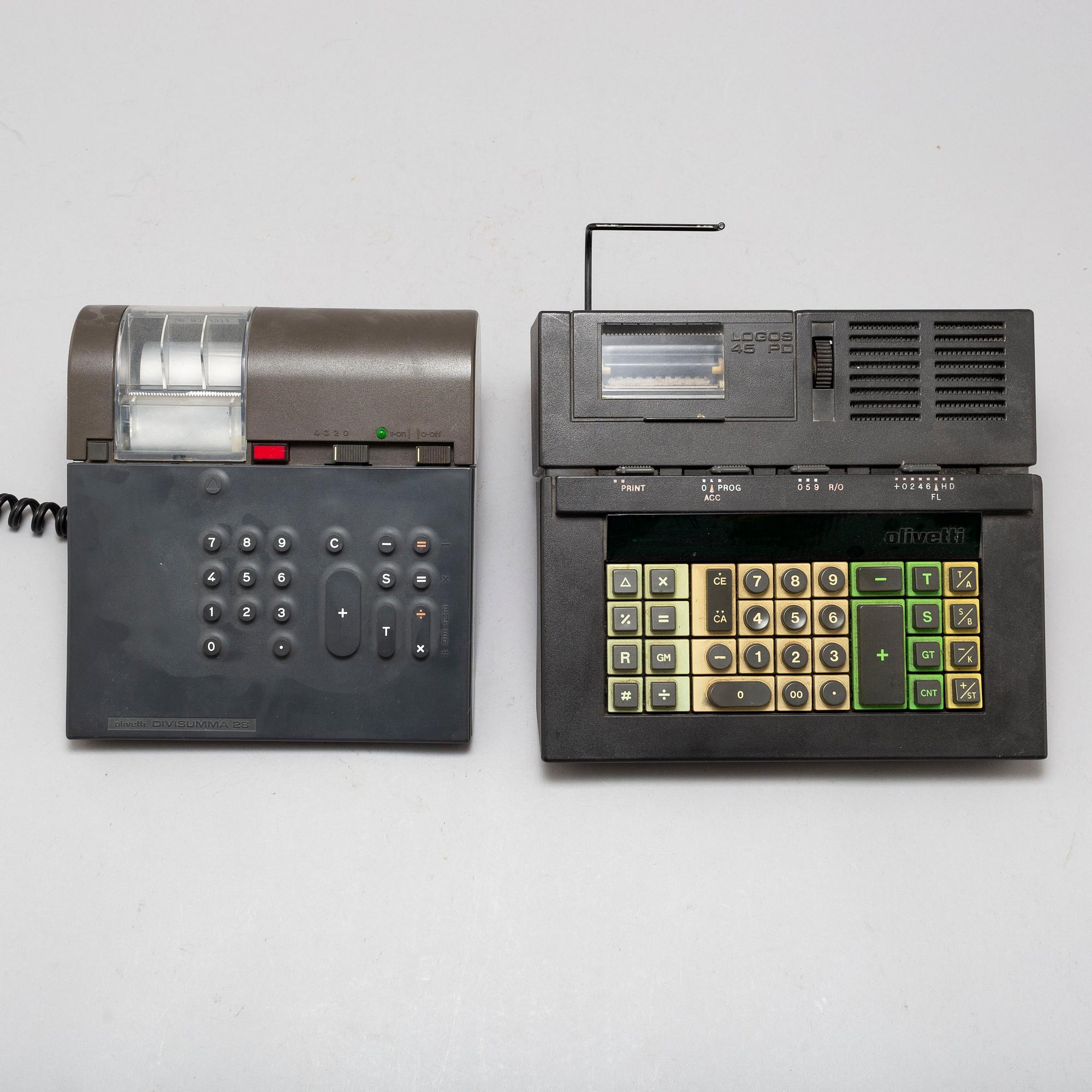 MARIO BELLINI, 2 calculators , Olivetti 1970's.