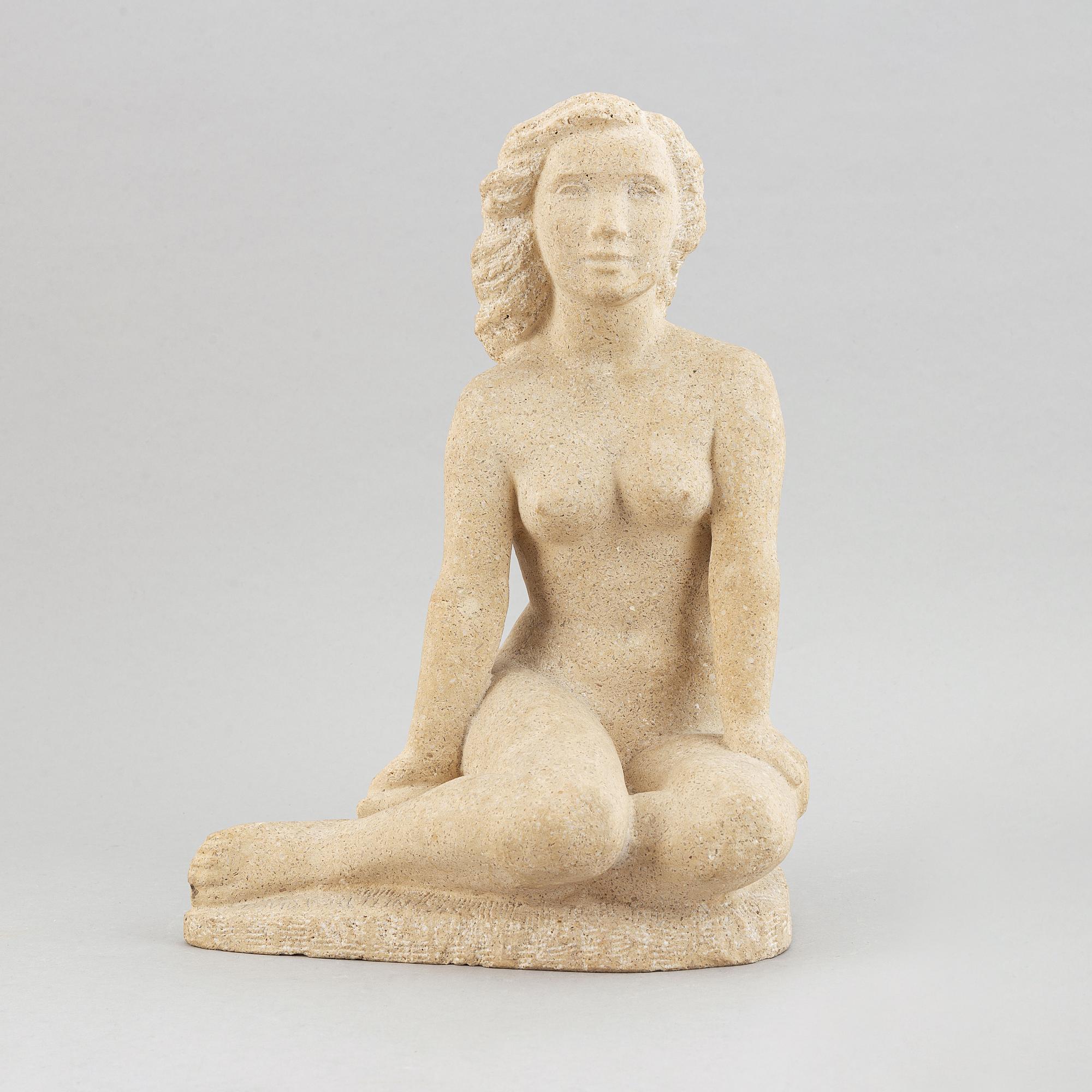 David Wretling, skulptur, gjutmassa. Signerad.