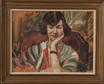 OSSLUND, HELMER, olja på kartong, sign.