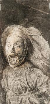 mixed media / drawing and 3D paper casting, a tergo signed and dated 1999.