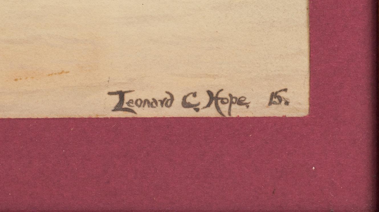 OKÄND KONSTNÄR, akvarell. Signerad Leonard C. Hope -15.