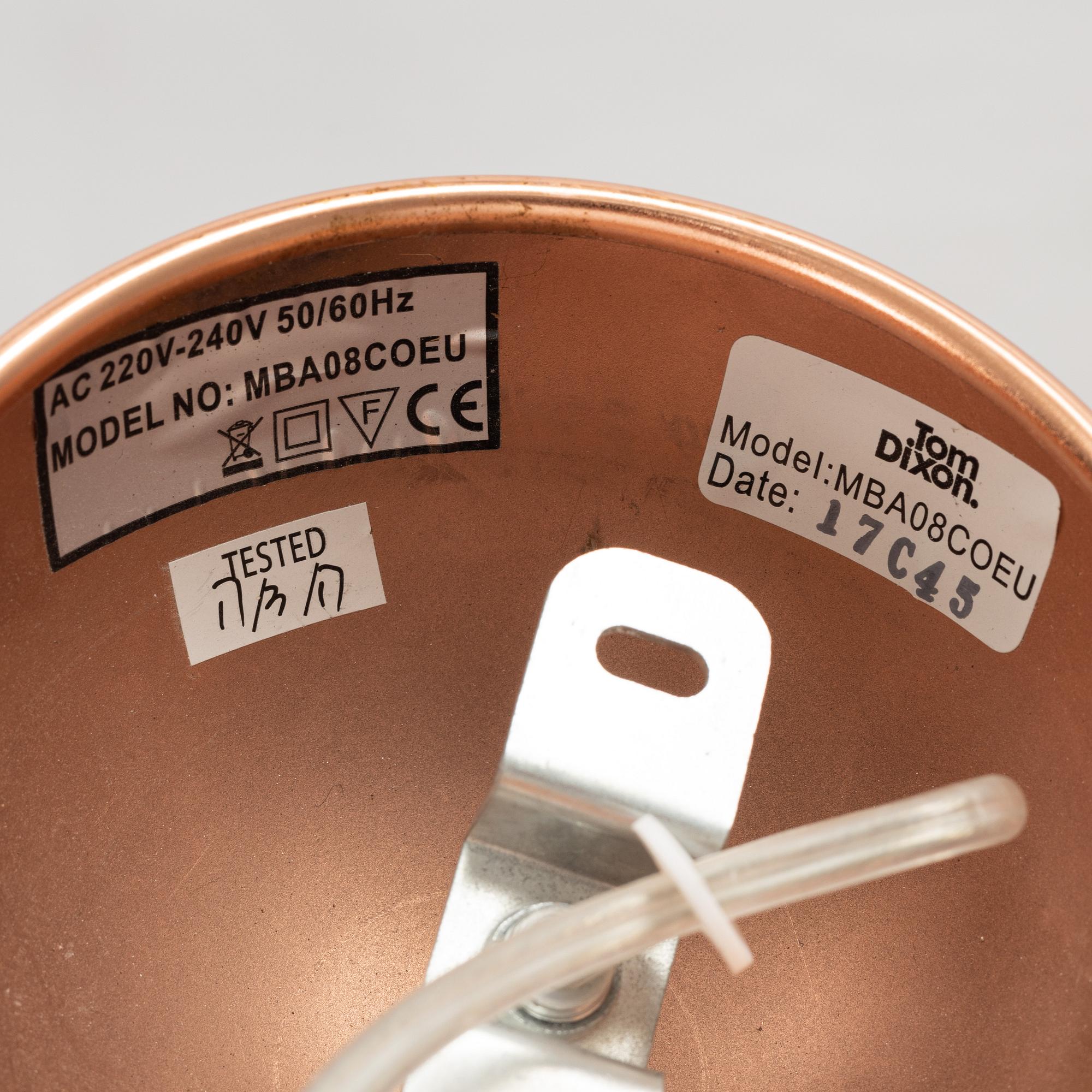 Tom Dixon, a 'Mini Melt pendant' ceiling lamp, designed in 2014.