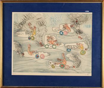ROBERTO MATTA, färgetsning, signerad och numrerad 98/100.