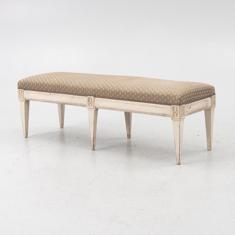A Swedish Gustavian style bench, 19th century.,.