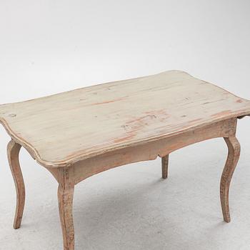 A painted pine Rococo table, 18th Century.