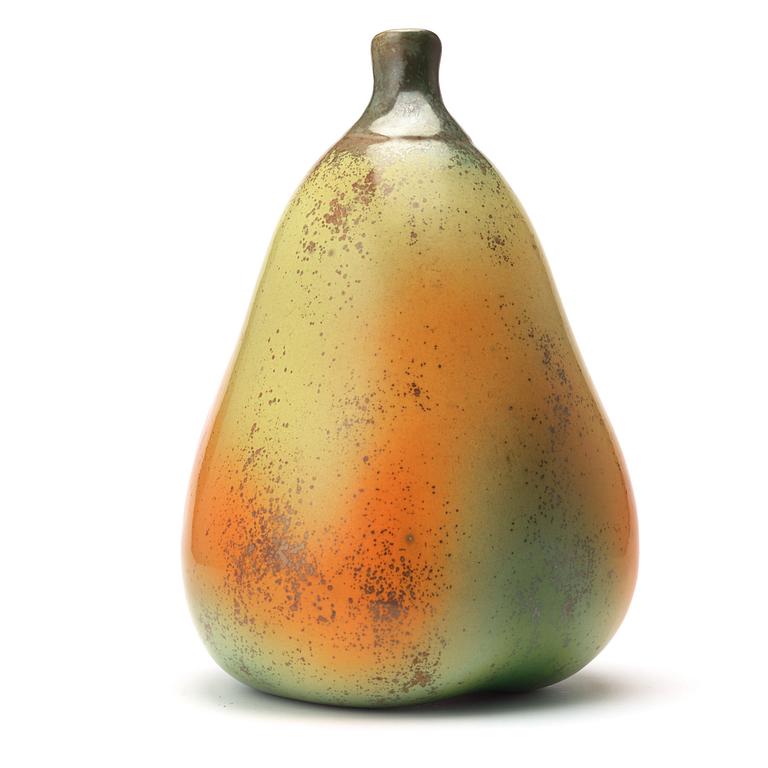 Hans Hedberg, a faience sculpture of a pear, Biot, France.