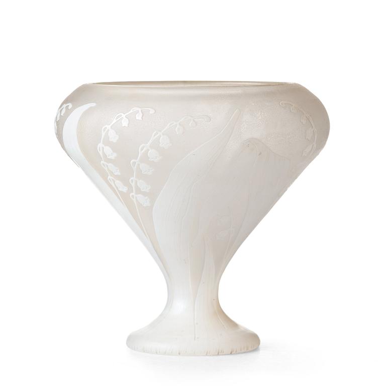 Karl Lindeberg, an Art Nouveau cameo glass vase by Kosta, Sweden.