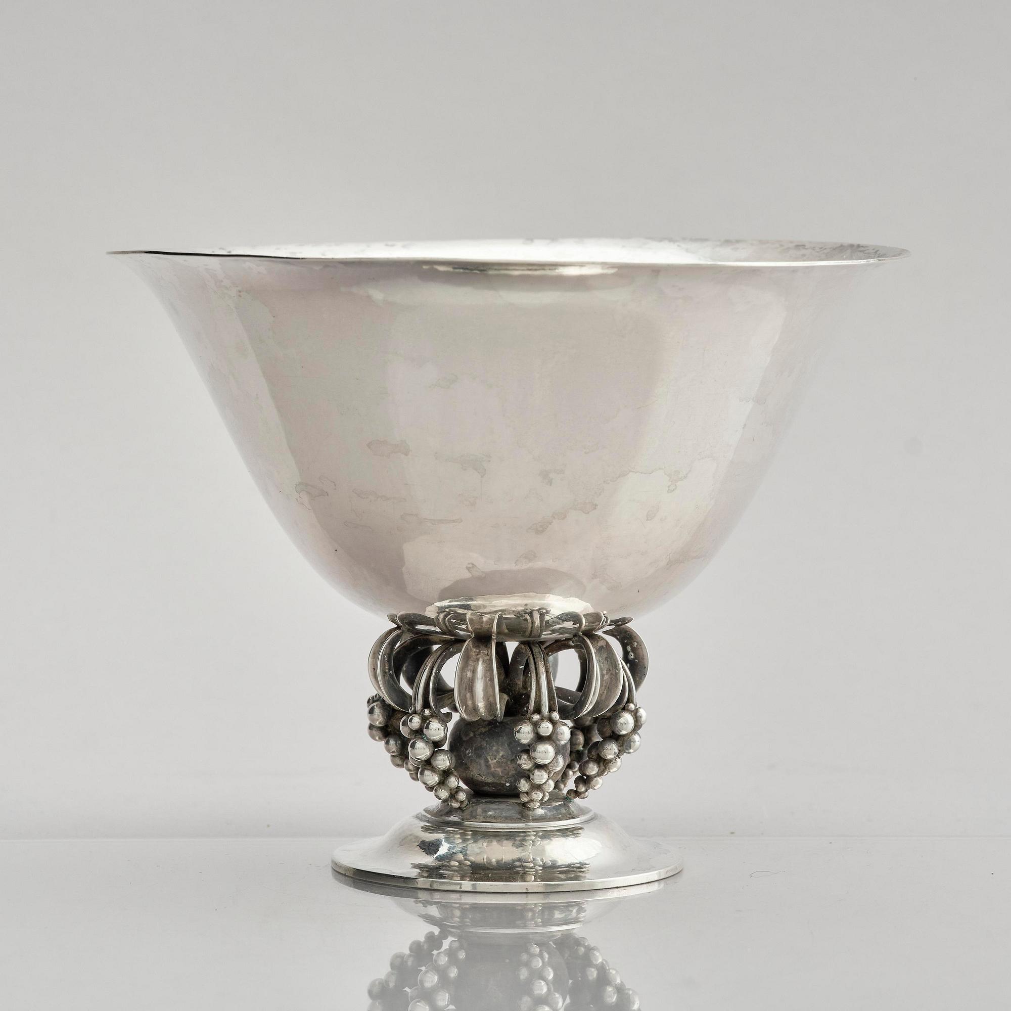 Georg Jensen, a sterling silver centrepiece bowl, model no. 775, design Harald Nielsen, Copenhagen 1933-1944, Swedish Import mark.