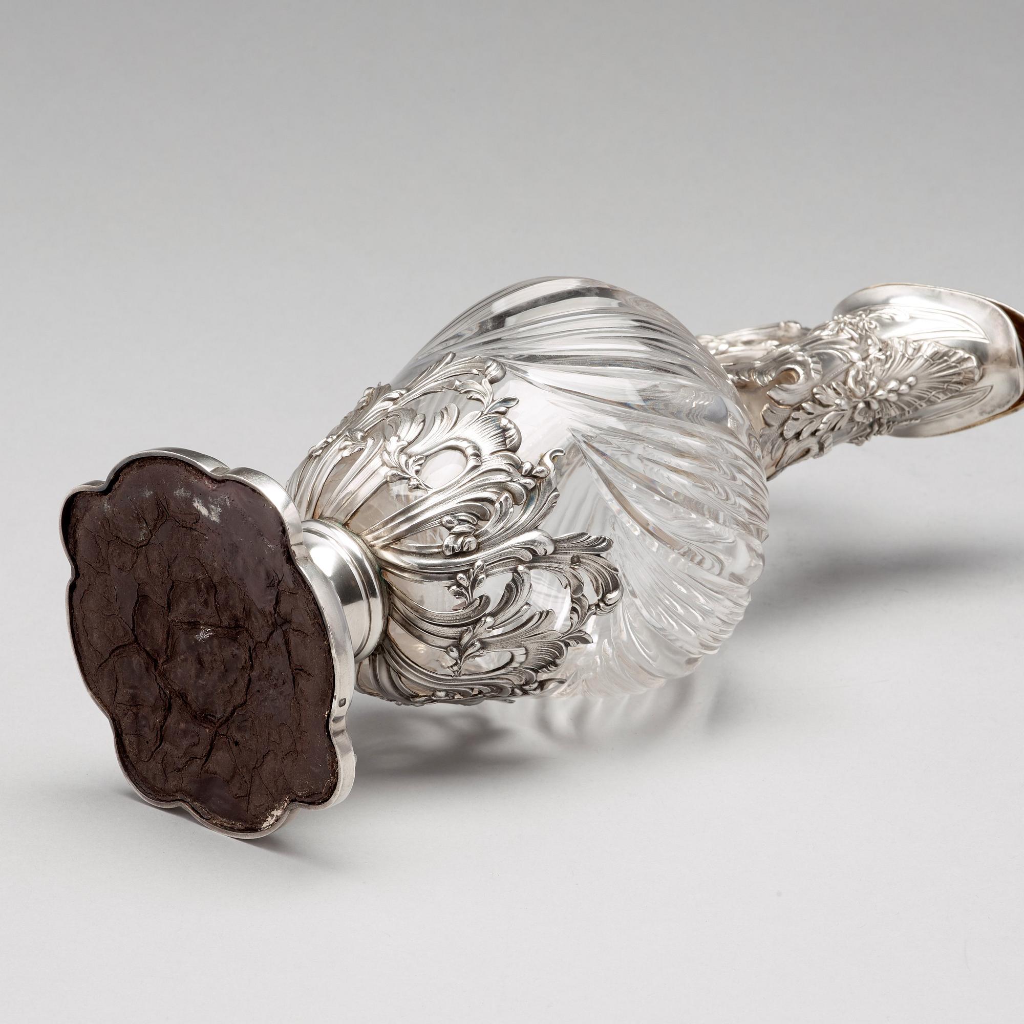 Vinkanna, Frankrike 1800-talets mitt, silver och glas.