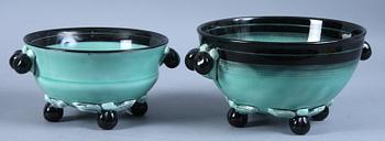 SKÅLAR, 4 st, flintgods, ur "Serie V"-serien, Ilse Claeson för Rörstrand.