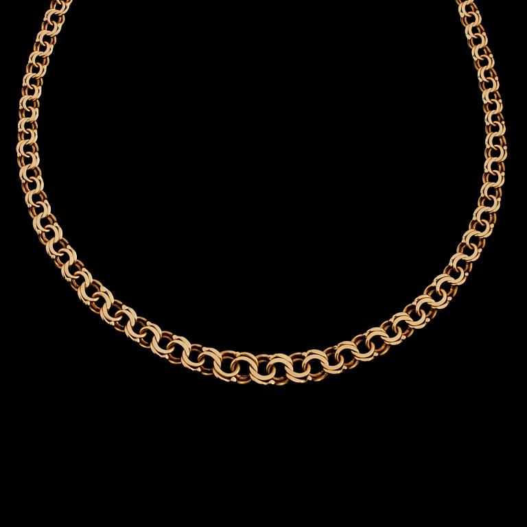 HALSLÄNK, 18k guld, Riksby Guldsmedsverkstad, Stockholm, 1959. Vikt 19 g.