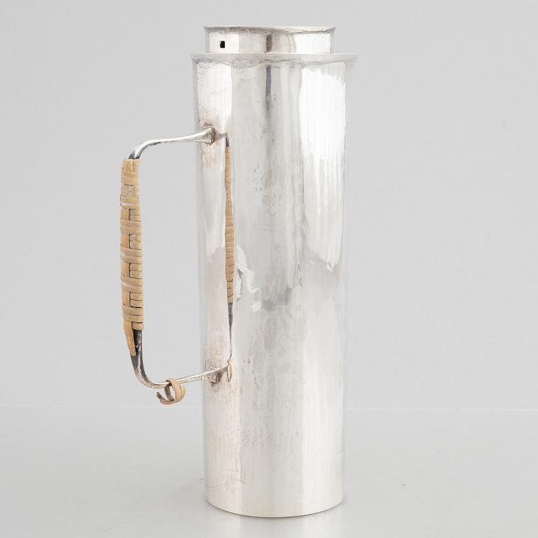 Ove Bohlin Silversmide, a sterling silver pitcher with cover, Stockholm, Sweden, 1963.