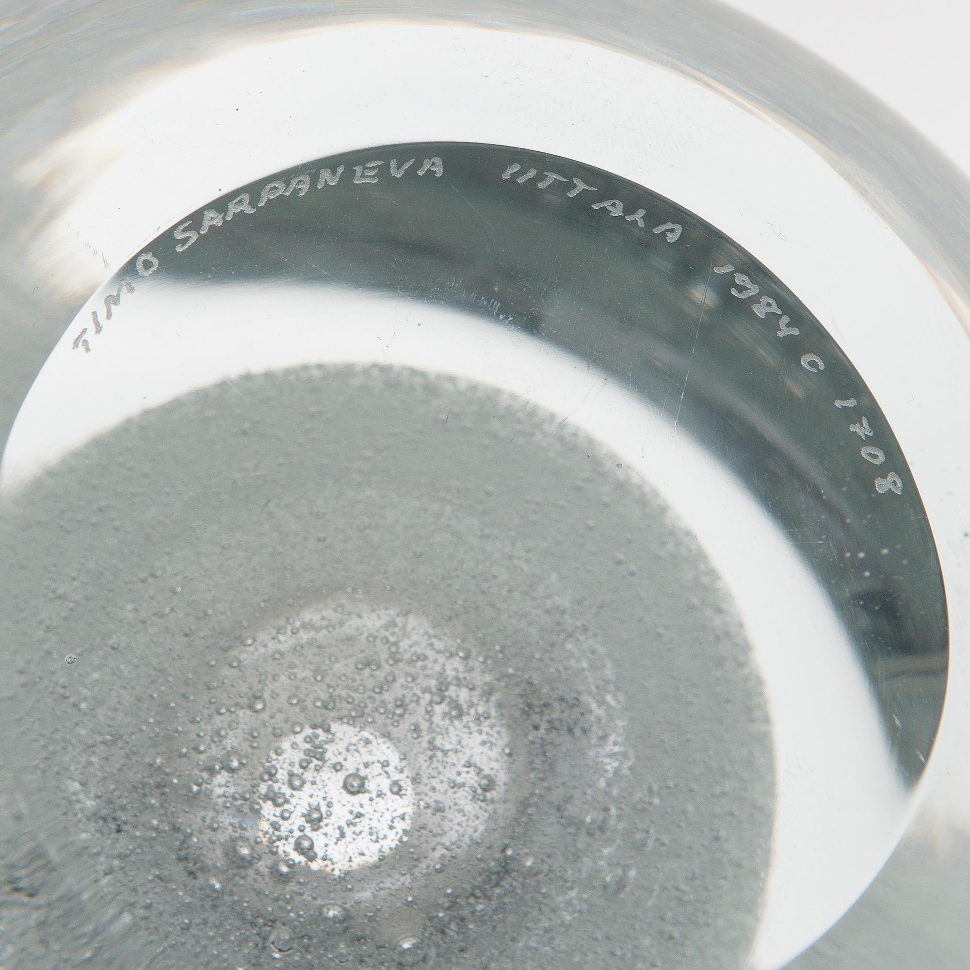 Timo Sarpaneva, Lasiveistos, "Claritas" signeerattu Timo Sarpaneva, Iittala 1984 C 1708.
