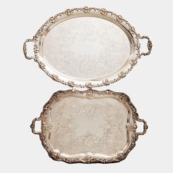 Trays 2 pcs of nickel silver mid/second half of the 20th century.